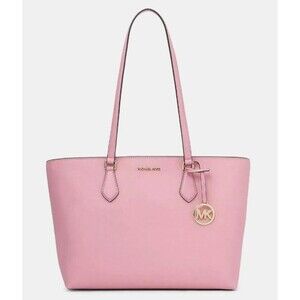 New Michael Kors Sheila Large Tote Saffiano Vegan Faux Leather Carnation